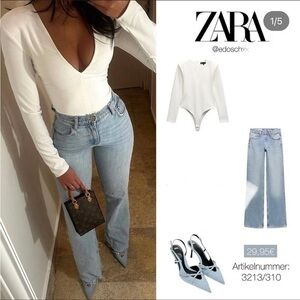 ZARA soft v neck bodysuit 0264/308
